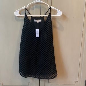 Loft Velvet Dot Cami Tank XS Black